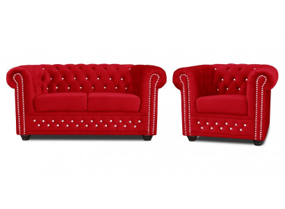 Zestaw sofowy 2+1 miejsce do siedzenia Sofy Kanapa Podkładka Blue Classic Couches Ustawić