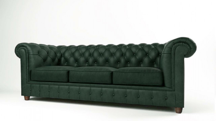 Chesterfield Couch Sofa Podkładka 3 miejsce do siedzenia Kanapy Siedziba Ustawić Sofy Green