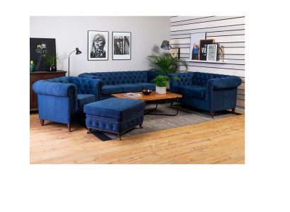 Designerska Sofa 3 miejsce do siedzenia Chesterfield Couch Podkładka Sofy Siedziba Trzyosobowa Włókienniczy