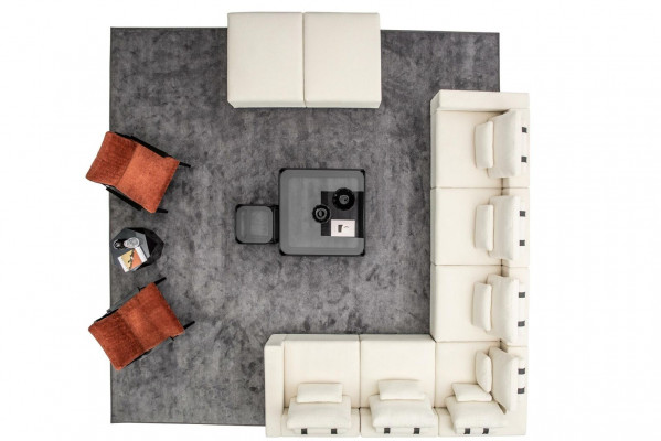Zestaw sofowy Designerska sofa tapicerowana w kształcie litery L Fotel Meble tapicerowane Narożnikowa kanapa