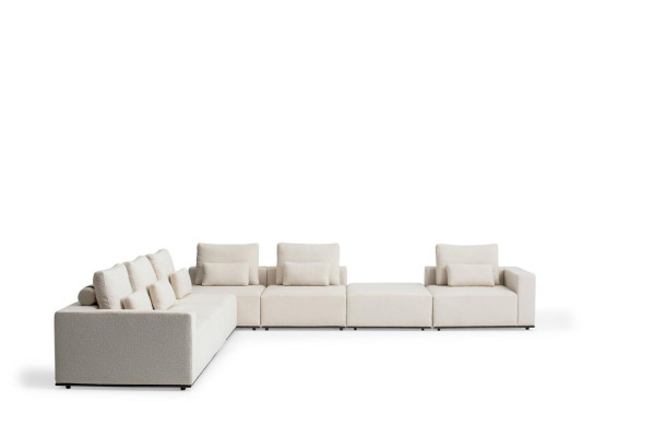 Narożnikowa kanapa L-shape Żywy krajobraz Podkładka Włókienniczy Couch Sofa Set Luxury Meble