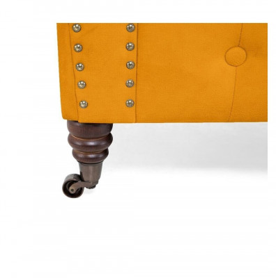 Klasyczna trzyosobowa kanapa Chesterfield Meble Sofa Włókienniczy o eleganckim designie w kolorze pomarańczowym