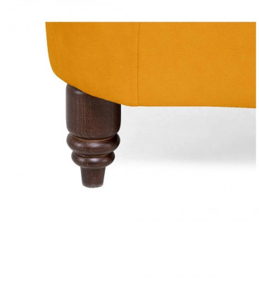 Klasyczna trzyosobowa kanapa Chesterfield Meble Sofa Włókienniczy o eleganckim designie w kolorze pomarańczowym