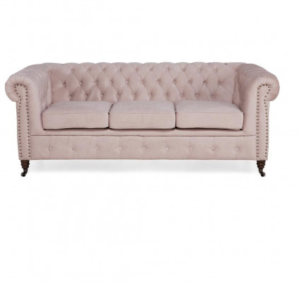 Classic Chesterfield Meble 3 miejsce do siedzenia Sofa Włókienniczy Sofa Materiałowa Noble Design Nowość