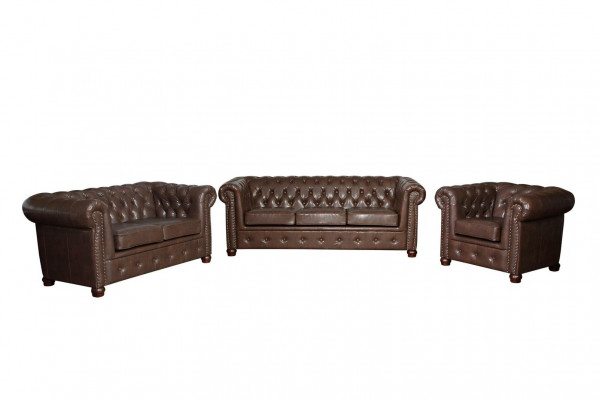 Chesterfield 3 miejsce do siedzenia sofa skórzana kanapa Podkładka Siedziba sofy trzyosobowe