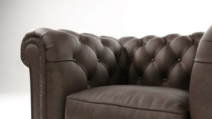 Fotel TV Siedziba Club Lounge Włókienniczy Skóra Elegancki wystrój Chesterfield
