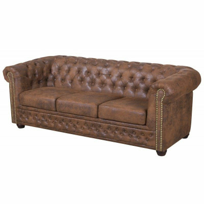 Chesterfield York Gobi 3 miejsce do siedzenia Skóra Kanapa Podkładka Sofy Kanapy Nowe