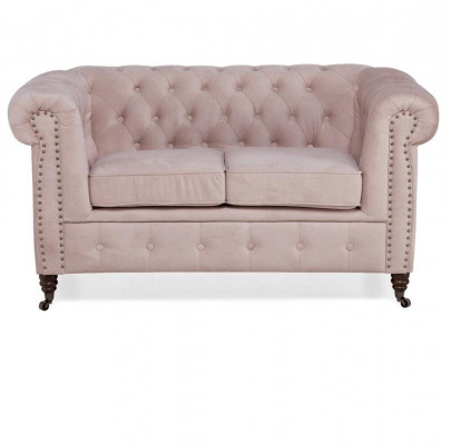 Luksusowe 2 miejsce do siedzenia Sofa Podkładka Sofa Włókienniczy Materiał Kanapy Ustawić Chesterfield Nowe