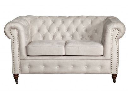 Sofa 2 miejsce do siedzenia Chesterfield Couch Włókienniczy Materiał Sofa Meble Elegancki design