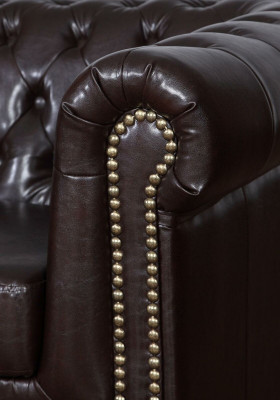 Design Sofa 2 miejsce do siedzenia Kanapa Chesterfield Podkładka Siedziba Ustawić Skóra Włókienniczy Nowość