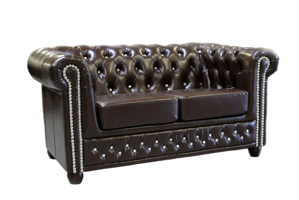 Klasyczna dwuosobowa kanapa Noble Chesterfield Meble Sofa Włókienniczy Design Brown