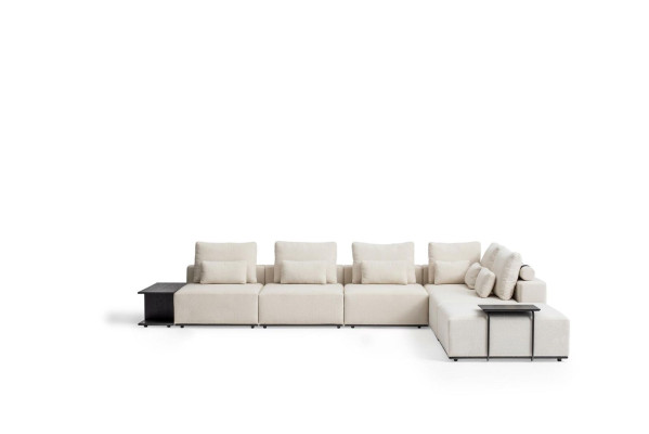 Narożnikowa kanapa Luksusowy salon w kształcie litery L, nowoczesny styl, materiałowa sofa Ustaw