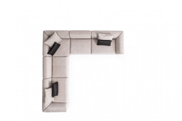 Taupe Narożnikowa kanapa zestaw narożnych sof kompaktowa sofa narożna meble tekstylne sofa do siedzenia