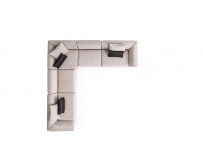 Taupe Narożnikowa kanapa zestaw narożnych sof kompaktowa sofa narożna meble tekstylne sofa do siedzenia