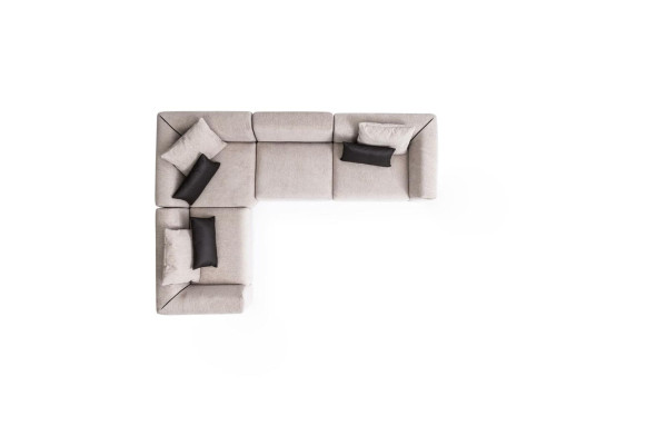 Sofa w kształcie litery L beżowa narożnik kanapa meble do salonu sofa tapicerowana Włókienniczy Nowość