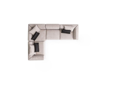 Sofa w kształcie litery L beżowa narożnik kanapa meble do salonu sofa tapicerowana Włókienniczy Nowość