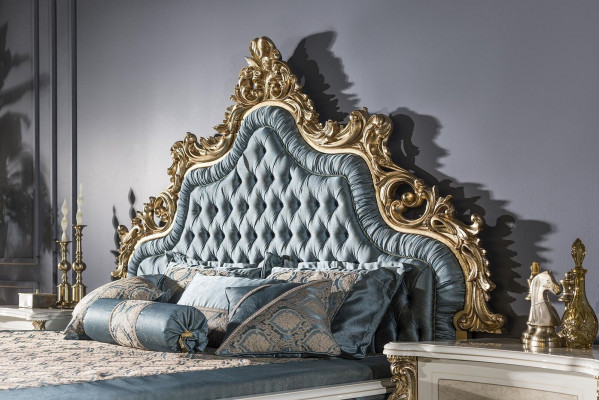 Luksusowe podwójne łóżko Chesterfield Barokowe łóżko Sypialnia Meble Przyciski