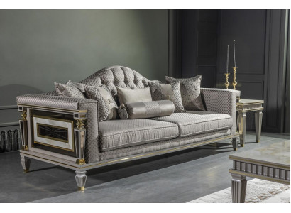 Srebrnoszara Sofa Sofa Trzyosobowa Luksusowe Meble xxl couchen duże sofy 235cm