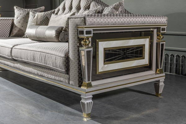 Srebrnoszara Sofa Sofa Trzyosobowa Luksusowe Meble xxl couchen duże sofy 235cm