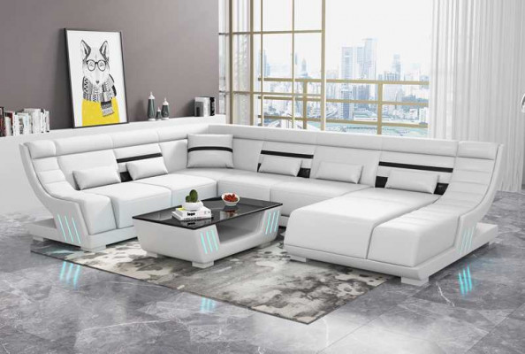 Design Sofy Żywy krajobraz Sofa U Shape Narożnikowa kanapa Brown Couches Meble