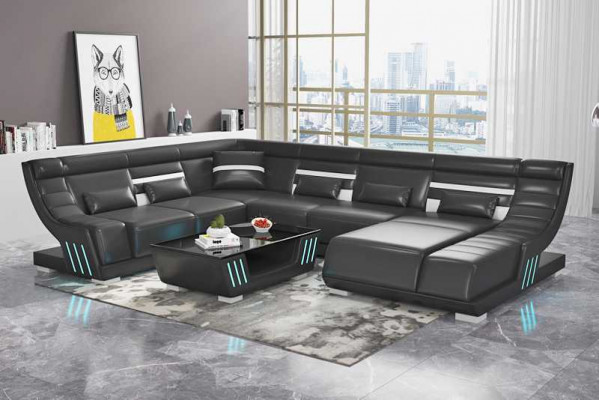 Design Sofy Żywy krajobraz Sofa U Shape Narożnikowa kanapa Brown Couches Meble