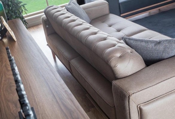 Sofa 4 miejsce do siedzenia Design Sofy Podkładka Szara Włókienniczy Relaks Siedziba Meble Modern