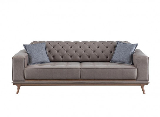 Sofa 4 miejsce do siedzenia Design Sofy Podkładka Szara Włókienniczy Relaks Siedziba Meble Modern