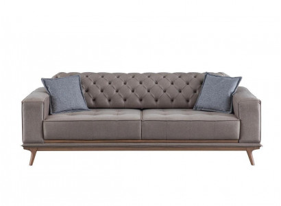 Sofa 4 miejsce do siedzenia Design Sofy Podkładka Szara Włókienniczy Relaks Siedziba Meble Modern