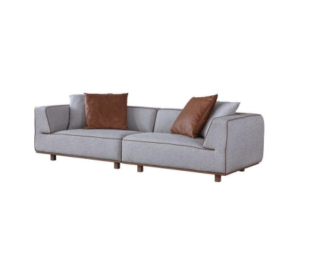 Sofa 4 miejsce do siedzenia Design Sofy Podkładka Szara Włókienniczy Relaks Siedziba Meble 272cm xl