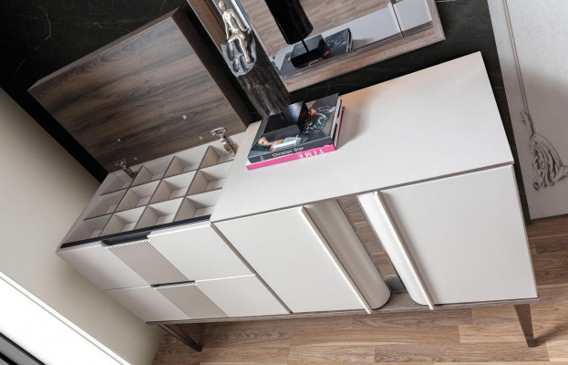 Design Toaletka z Lustro Luxury Sypialnia Meble 2-częściowe. styl