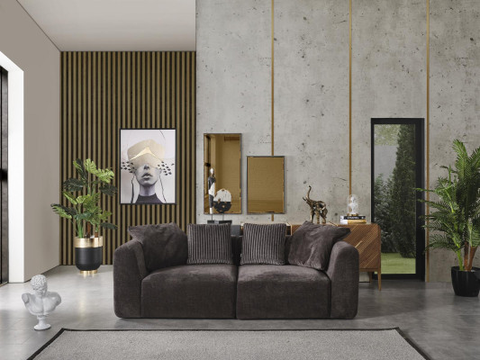 Sofa 3 miejsce do siedzenia Podkładka Sofy Włókienniczy Salon Nowe Meble Nowoczesne szare