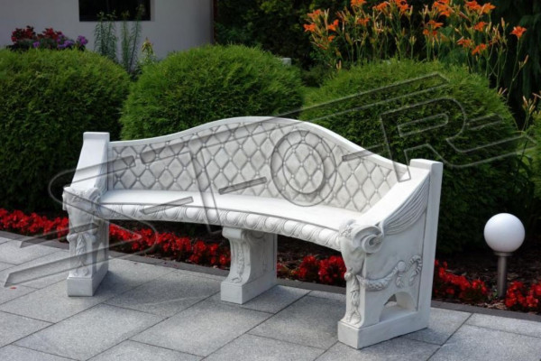 Antyk Style Kamienna Ławka Fotel Krzesło Taras Ogrodowy Szlachetny Wystrój Design Tron
