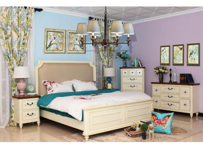 Łóżko 2x Stolik nocny 3 szt. Sypialnia Scenografia Modern Luxury Classic Grupa