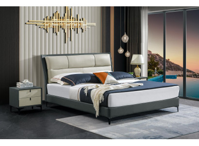 Łóżko Sypialnia Zestawy Designer Luksusowe łóżko Kompletny zestaw 2x Stolik nocny