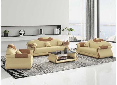 Kompletny zestaw sofowy Zestaw sofowy 3-częściowe sofy skórzane sofy sofa brązowa