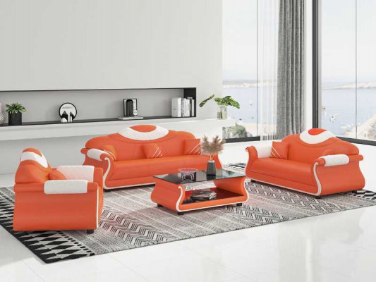 Kompletny zestaw sofowy Zestaw sofowy 3-częściowe sofy skórzane sofy sofa brązowa