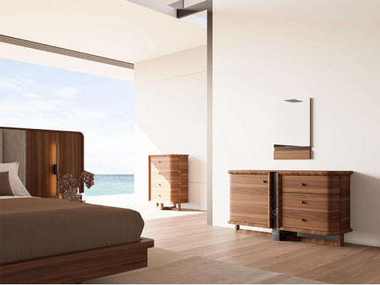Braun Kredens Sypialnia Kompletne nowoczesne meble Lustro Design