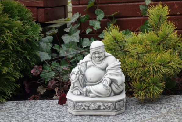 Rzeźba Buddy w Kamiennym wyglądzie. Duża Rzeźba Dekoracyjna dla Figur Ogrodowych
