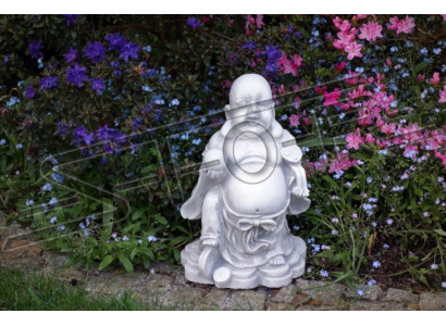 Posągi Buddy Posągi Rzeźby Figura Dekoracja Ogród Srebrne Patio