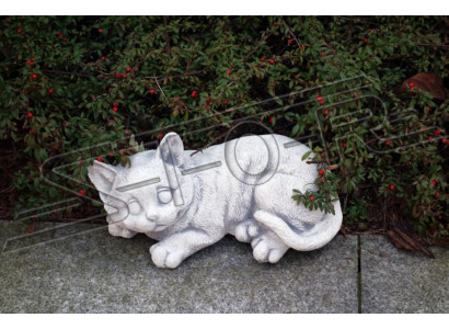 Dekoracyjna dekoracja ogrodowa Patio kota kamienne figurki statua