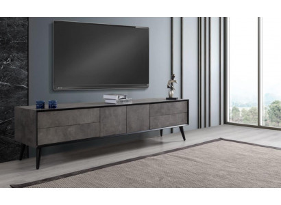RTV Szafka RTV Salon Szare Drewno Kredens Tabela Modern