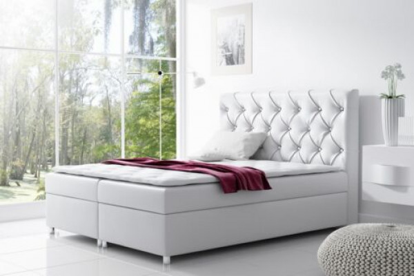 Łóżko Chesterfield Nowoczesne łóżko skrzyniowe Podwójne łóżko łóżko tapicerowane 200x200 Nowość