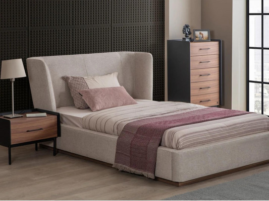 Design Kompletna 4-częściowa Sypialnia Łóżko Stolik nocny Modern Kredens Nowość