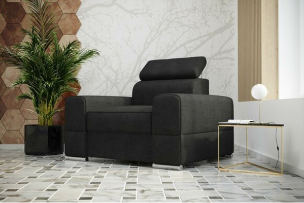 Designerski Luksusowy Fotel Fotel Sofa 1 miejsce do siedzenia TV Lounge Szezlong Skóra Włókienniczy