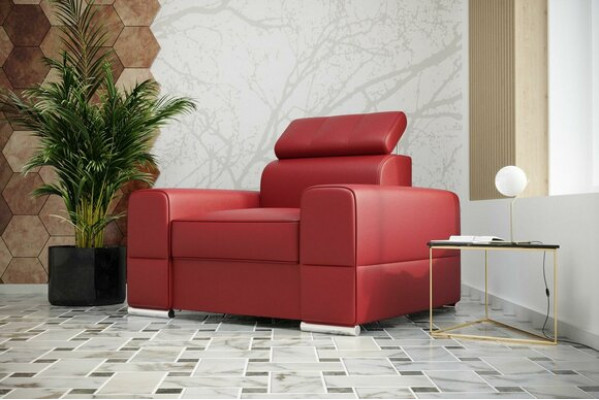 Designerski Luksusowy Fotel Fotel Sofa 1 miejsce do siedzenia TV Lounge Szezlong Skóra Włókienniczy