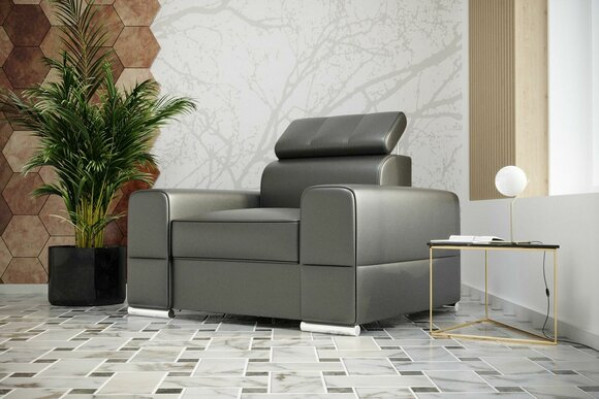 Designerski Luksusowy Fotel Fotel Sofa 1 miejsce do siedzenia TV Lounge Szezlong Skóra Włókienniczy