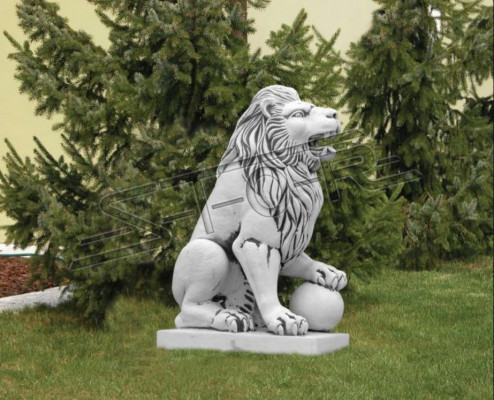 Szlachetny Rycerz Lew Rysunek Statua Rzeźba Figury Rzeźby Ogród