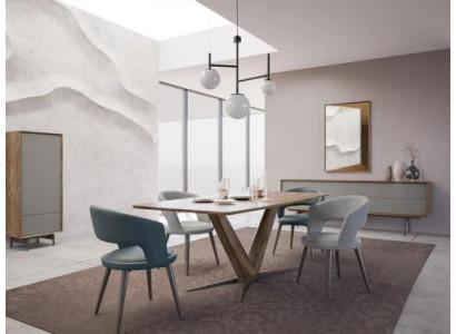 jadalnia Kompletny 8-częściowy zestaw Krzesła Nowy Stół obiadowy Kredens Design Galota