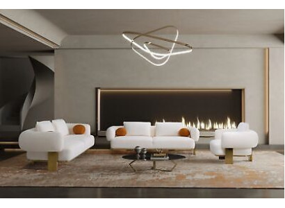 Kompletny zestaw sofowy Zestaw sofowy Biały miejsce do siedzenia sofa tapicerowana sofa materiałowa