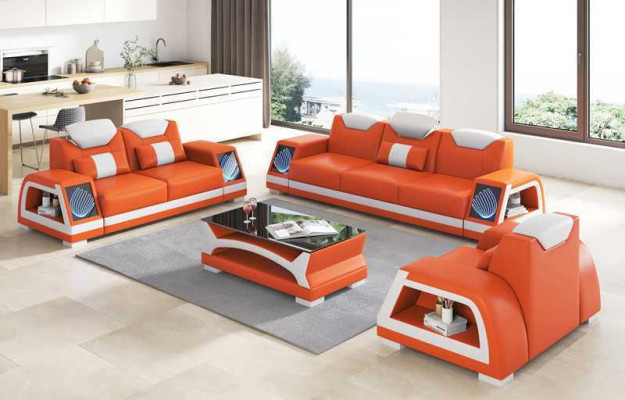 Kompletny zestaw sofowy Zestaw sofowy skórzane sofy sofa 3-częściowe sofy brązowe